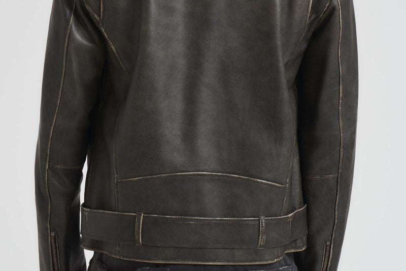 Giubbotto uomo chiodo in pelle nero GMP00297 P00064790100 GOLDEN GOOSE 