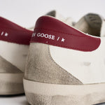 Sneakers uomo Super-Star bianca e bordeaux GMF00104 F00872615984 GOLDEN GOOSE 