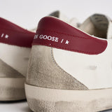 Sneakers uomo Super-Star bianca e bordeaux GMF00104 F00872615984 GOLDEN GOOSE 