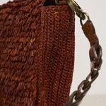 Pochette donna Hafa in rafia mattone HAFA WOOD IBELIV 