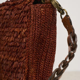 Pochette donna Hafa in rafia mattone HAFA WOOD IBELIV 