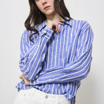 Camicia donna a righe blu 211935130 005 RALPH LAUREN 