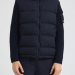Piumino uomo con maniche in maglia blu 4100098 S0F26V0020 STONE ISLAND 