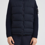 Piumino uomo con maniche in maglia blu 4100098 S0F26V0020 STONE ISLAND 