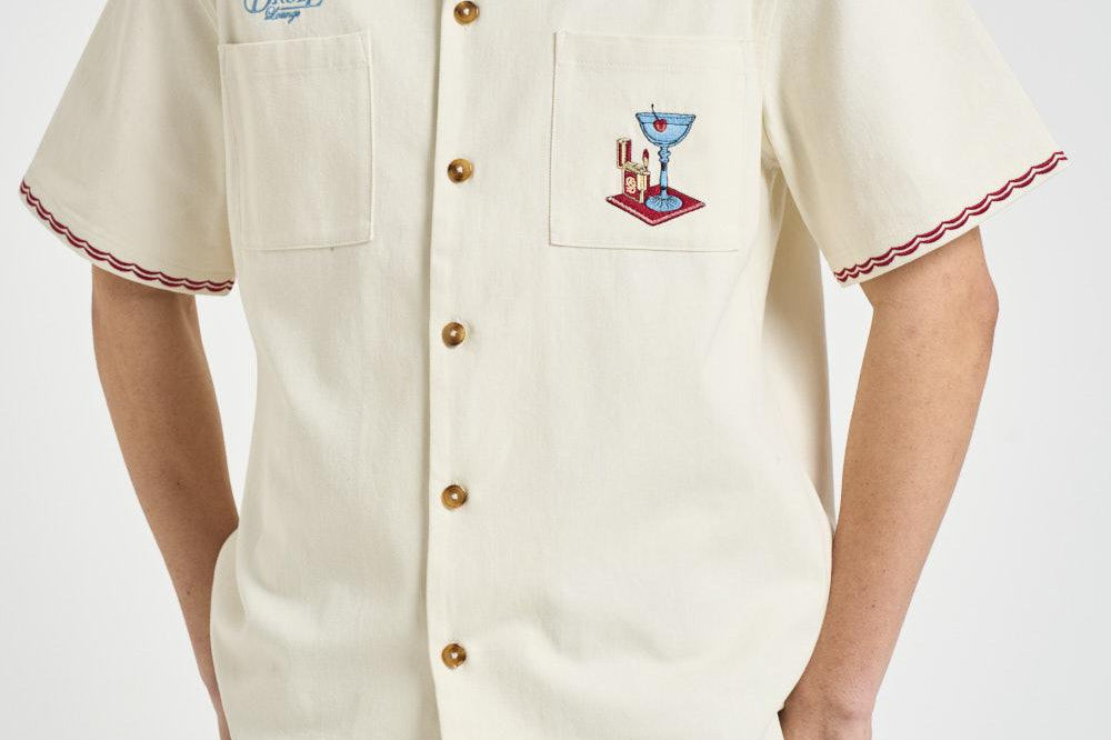 Camicia uomo a maniche corte panna SH227 CO215OW DROLE DE MONSIEUR 