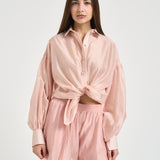 Camicia donna con strass rosa 16147 PINK ACTUALEE 