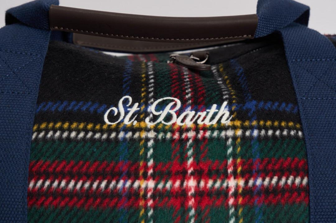 Borsone uomo da viaggio tartan JETLEGWOOL TART61EMB MC2 SAINT BARTH 