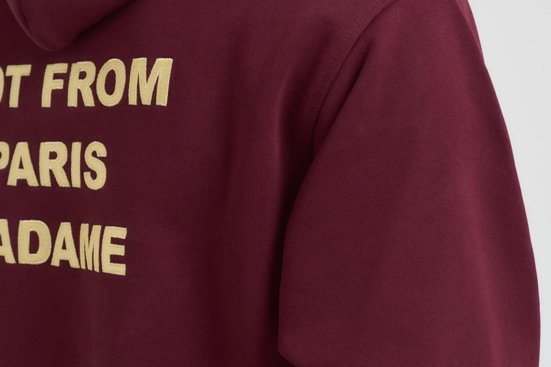 Felpa uomo con cappuccio bordeaux HO162 CO127WINE DROLE DE MONSIEUR 