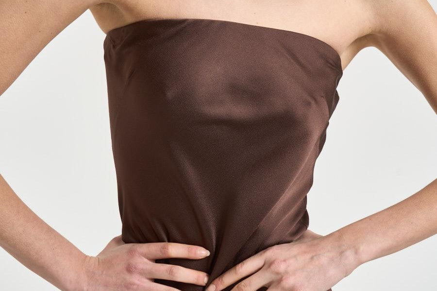 Abito donna satinato marrone 14555 3093 FORTE FORTE 