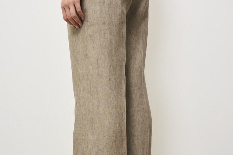 Pantalone donna tortora con pinces SIMONA LM104BROWN BERWICH 