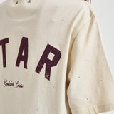 T-shirt donna girocollo avorio con strass GUP01873 P00242111616 GOLDEN GOOSE 