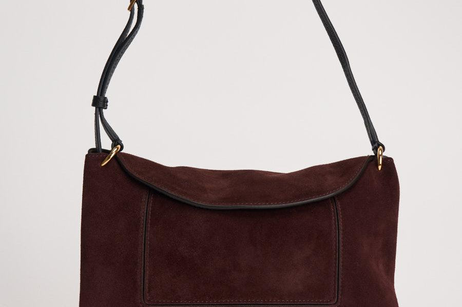 Borsa donna "Penelope" Slouch in suede bordeaux 000148 ACAISUEDE WANDLER 