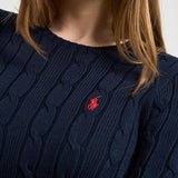 Maglia donna girocollo a trecce blu notte 211971869 008 RALPH LAUREN 