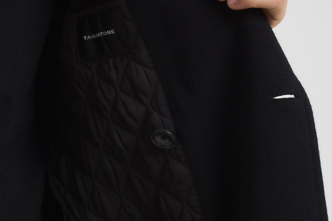 Cappotto uomo doppiopetto nero ARDEN 350001N5051 TAGLIATORE 