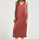 Abito donna midi rosso mattone A02056 06638124 PESERICO 