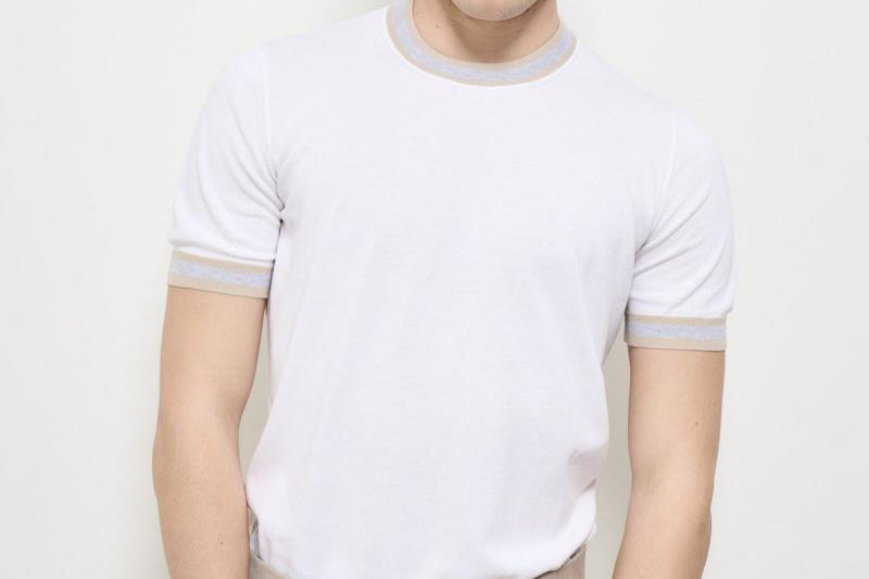 T-shirt uomo girocollo bianca 57135 20671002 GRAN SASSO 