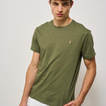 T-shirt uomo girocollo verde militare 710671438 389 RALPH LAUREN 