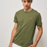 T-shirt uomo girocollo verde militare 710671438 389 RALPH LAUREN 