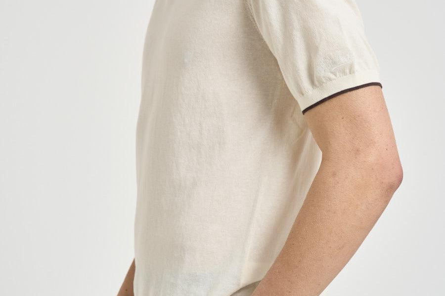 Polo uomo in maglia crema SLOANCONTRAST 10L MC2 SAINT BARTH 