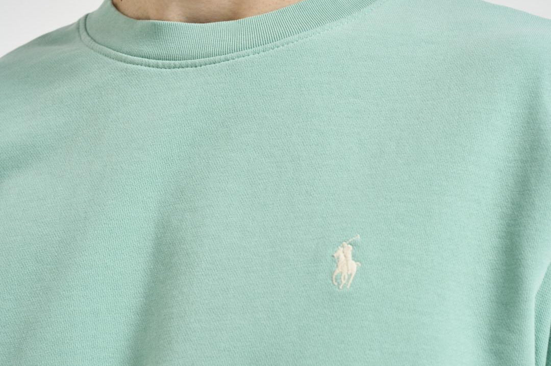 Felpa uomo girocollo verde acqua 710916689 012 RALPH LAUREN 