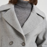 Cappotto donna corto grigio chiaro IRIS DEBORA402 ACCADEMIE TESSILI 