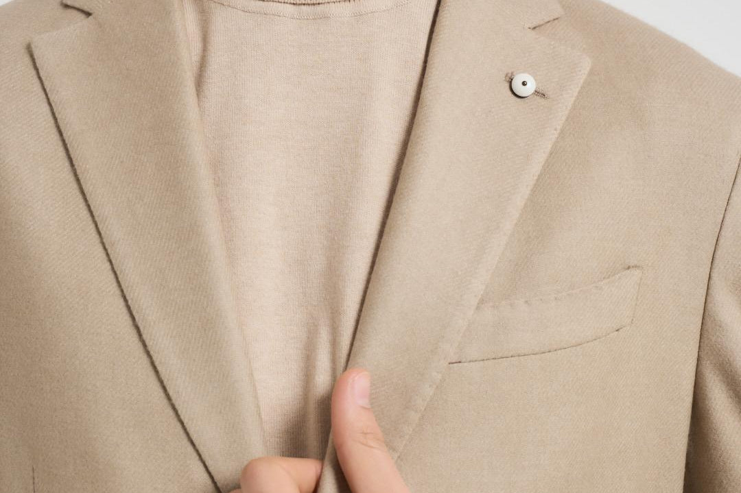 Giacca uomo monopetto in lana beige 2884 555095 L.B.M. 