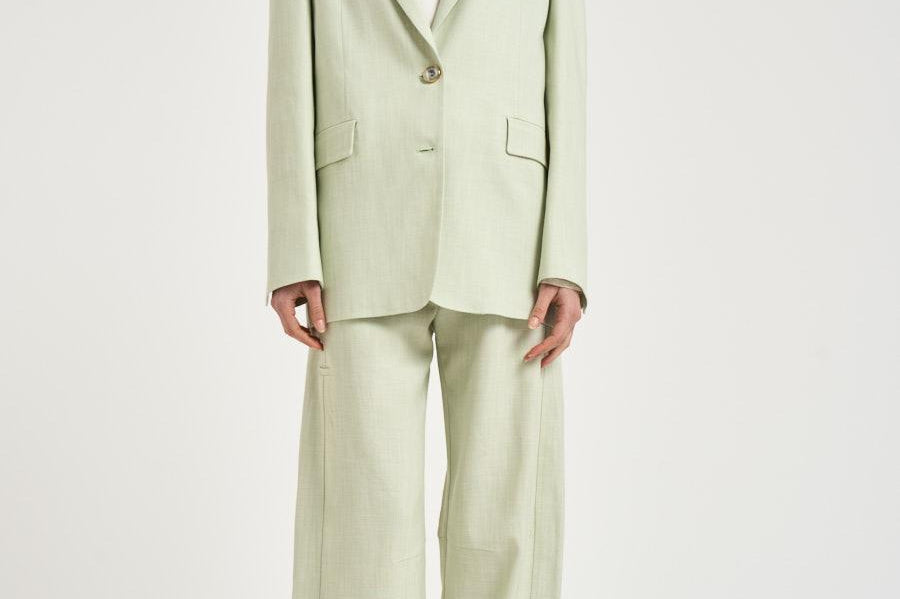 Giacca donna monopetto verde pastello 106529A2W6 FAITHS79 PINKO 