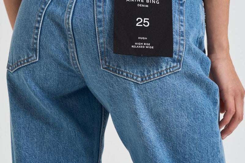 Jeans donna in cotone a gamba larga 7135 447 ANINE BING 