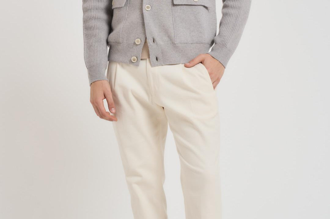 Giacca uomo in maglia grigio chiaro AALKTJT1 AA65015915BC LARDINI 