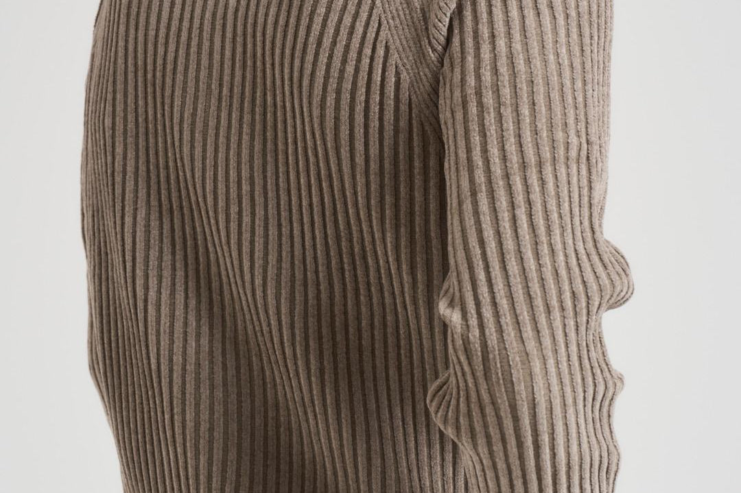 Cardigan uomo a coste tortora W25139 87 RRD 