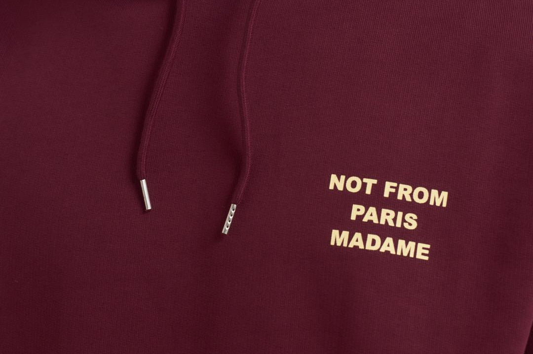 Felpa uomo con cappuccio bordeaux HO162 CO127WINE DROLE DE MONSIEUR 