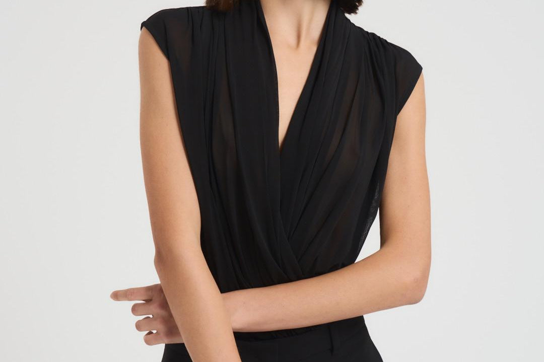 Body donna in jersey di viscosa nero VALLE 003 MAX MARA STUDIO 