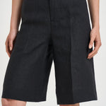 Bermuda donna in lino nero JOSEPHINE 10 BRIGLIA 