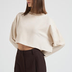 Maglia donna cropped panna GWP02203 P00212211616 GOLDEN GOOSE 