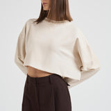 Maglia donna cropped panna GWP02203 P00212211616 GOLDEN GOOSE 