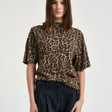 T-shirt donna girocollo Avi animalier 11154 MTL59BLACKBROWN ANINE BING 