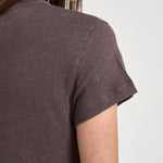 T-shirt donna in lino tortora THIRD MOCHA IRO 