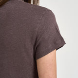 T-shirt donna in lino tortora THIRD MOCHA IRO 