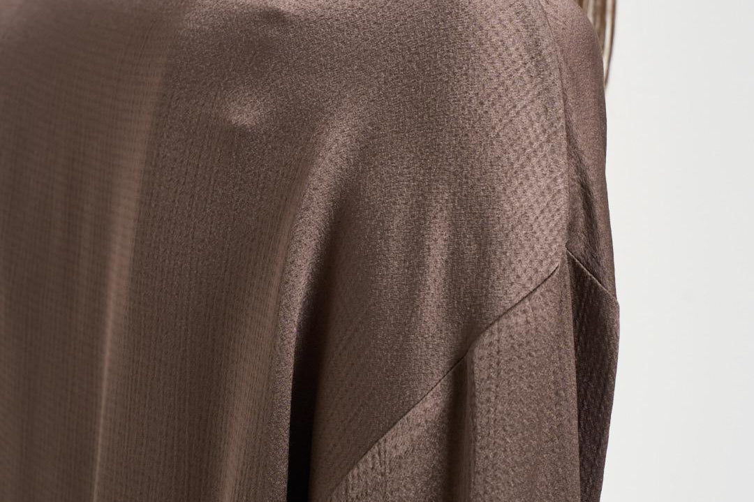Camicia donna satinata marrone A06402 01943151 PESERICO 