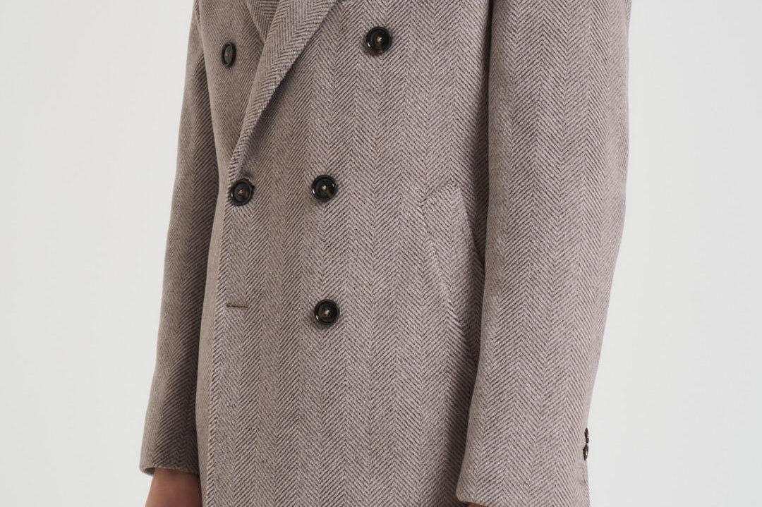 Cappotto uomo doppiopetto grigio MAINE MCPS126MORO ACCADEMIE TESSILI 