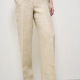 Pantalone donna in lino beige D232290 BETULLA004 P.a.r.o.s.h. 