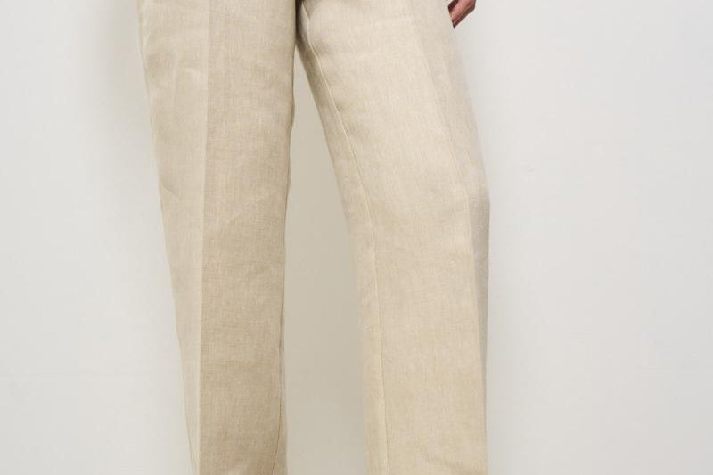 Pantalone donna in lino beige D232290 BETULLA004 P.a.r.o.s.h. 