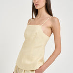 Top donna in lino burro S6SN04 A41 SEMICOUTURE 