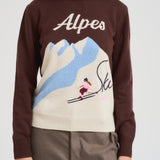 Maglia donna girocollo marrone NEWQUEEN ASKYCLUB18 MC2 SAINT BARTH 