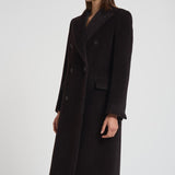 Cappotto donna doppiopetto marrone scuro JOLECC E30004MORO TAGLIATORE 
