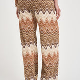Pantalone donna degradé zig zag marrone AMALIA 01846L MC2 SAINT BARTH 