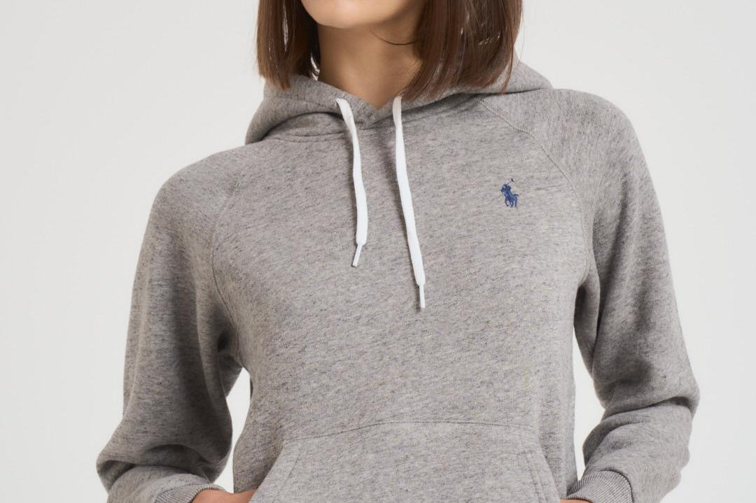 Felpa donna con cappuccio grigia 211943007 004 RALPH LAUREN 