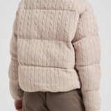 Giubbotto donna in maglia a trecce beige MYAWOOL 11 MC2 SAINT BARTH 