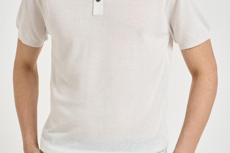 Polo uomo in maglia bianca M060526 102 ACCADEMIE TESSILI 