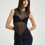 Abito donna con nodo nero 626SS6850O BLACK DANAME 